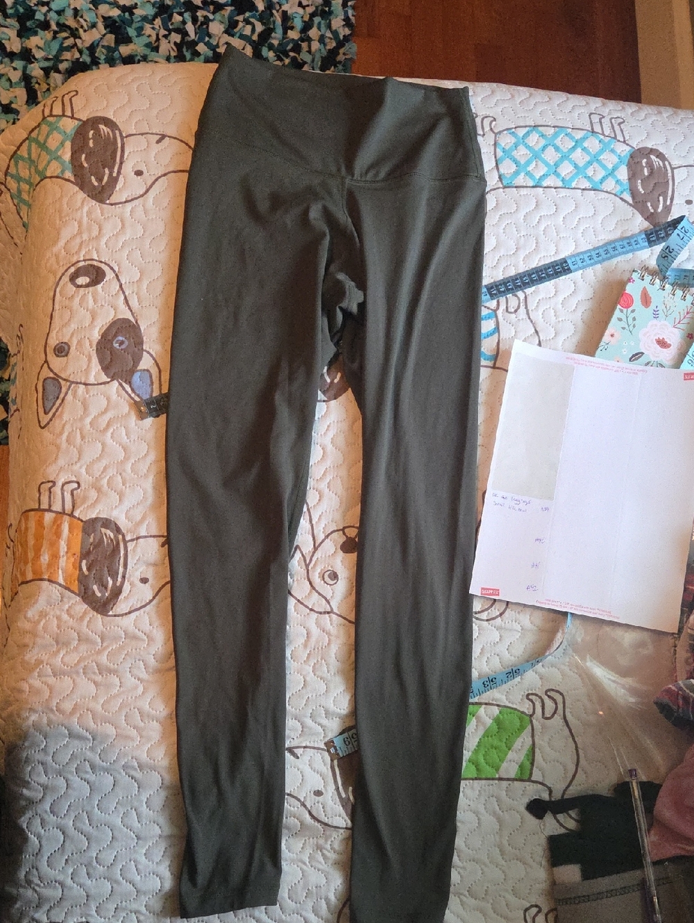 High-Waist Olive Green Women's Leggings
